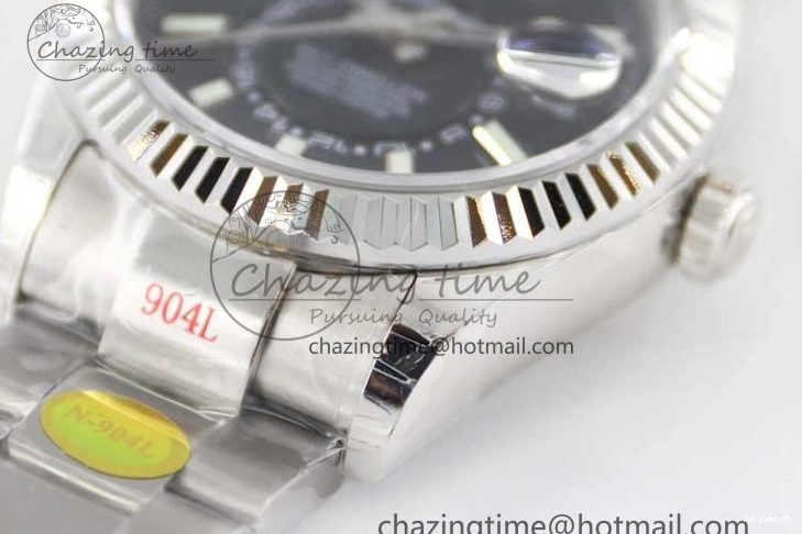 to Best 1:1 Noob 23J Black Dial 326934 on SS Bracelet 904L Sky-Dweller SS Asian 9001 Edition 0705